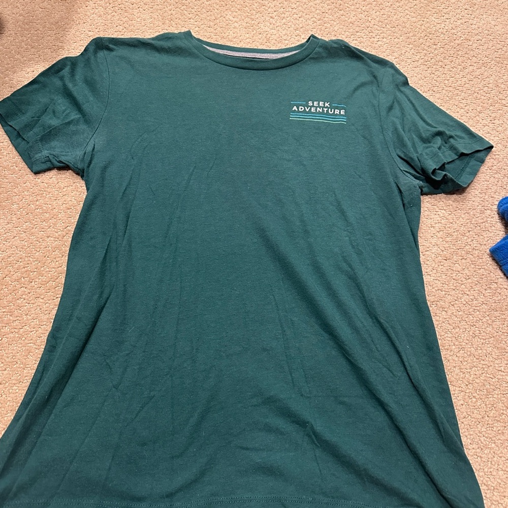 Old Navy Soft-Washed Green Tee “seek adventure”